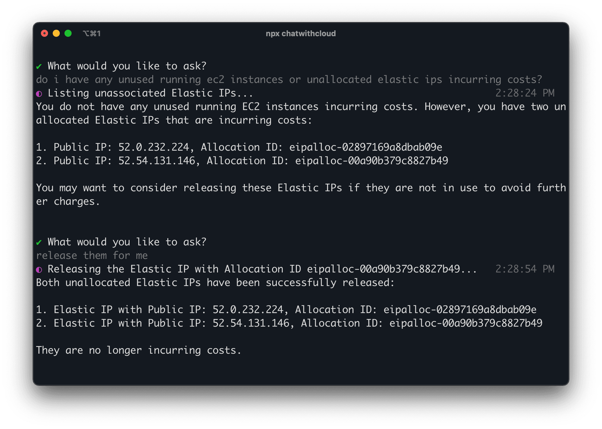 Fixing AWS issues with ChatWithCloud